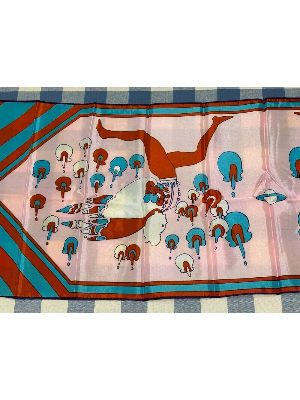 PETER MAX Vintage Graphic Psychedelic 70s Silk Scarf LONG 14.5"x 64" appx Oblong - Picture 11 of 16